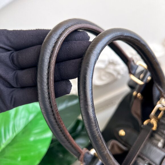 Authentic Louis Vuitton Mahina hobo L Leather monogram dark blue bag B0905 - Picture 10 of 16